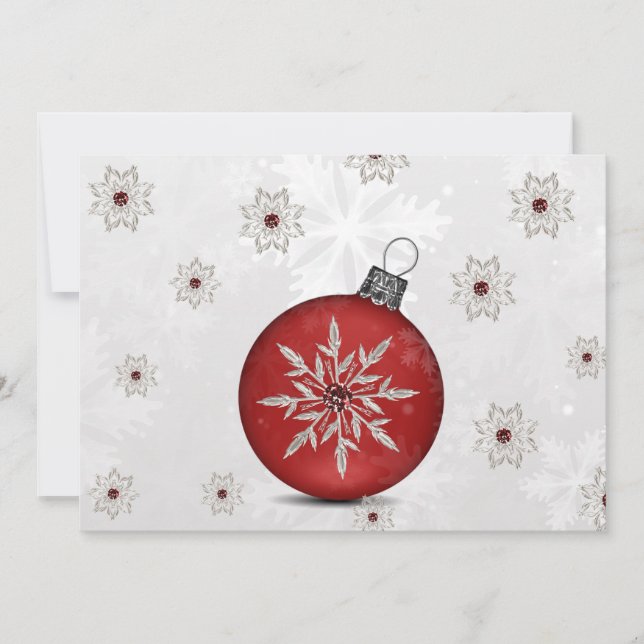 festive silver red Business holidays card (Front)