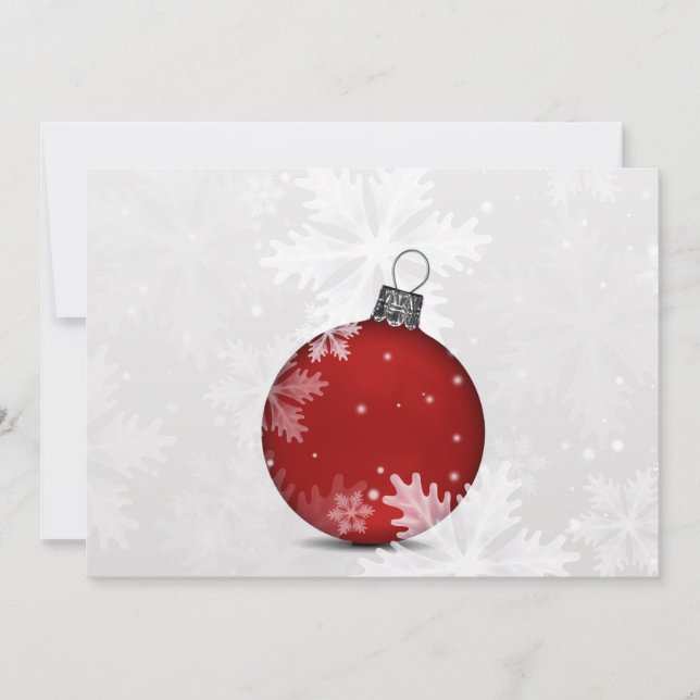 festive silver red Business holidays card (Front)