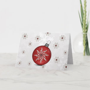 festive silver red Corporate Christmas Card