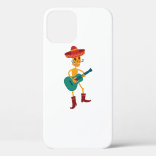 Festive Skeleton Guitar Player iPhone 12 Case