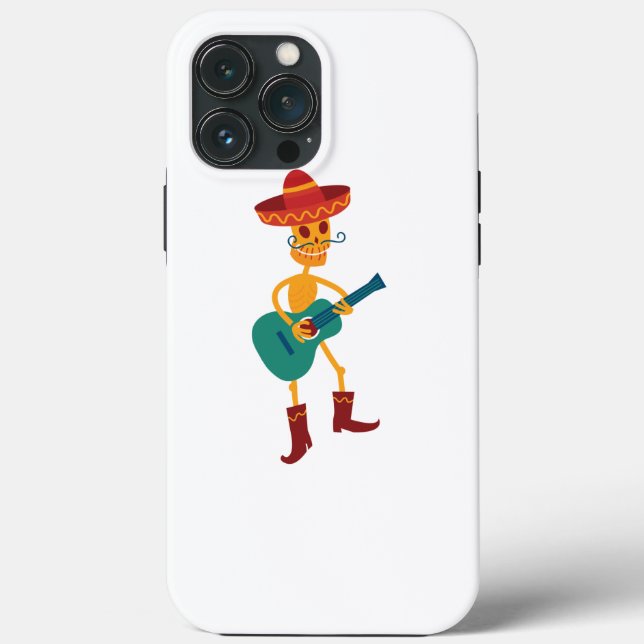 Festive Skeleton Guitar Player Case-Mate iPhone Case (Back)
