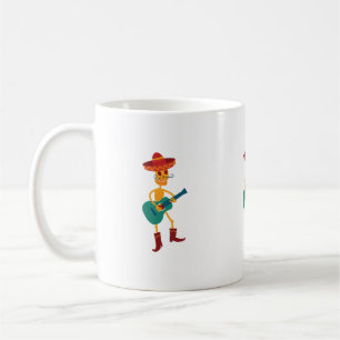 Festive Skeleton Guitar Player Coffee Mug