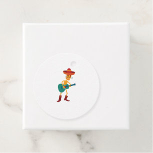 Festive Skeleton Guitar Player Favour Tags