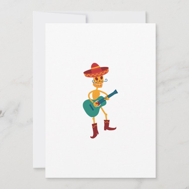 Festive Skeleton Guitar Player Invitation (Front)