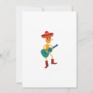 Festive Skeleton Guitar Player Invitation