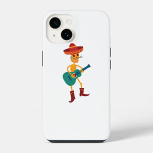 Festive Skeleton Guitar Player iPhone 14 Case