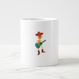 Festive Skeleton Guitar Player Large Coffee Mug