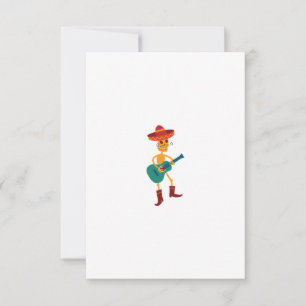 Festive Skeleton Guitar Player RSVP Card