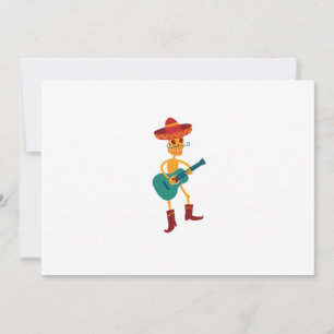Festive Skeleton Guitar Player Thank You Card