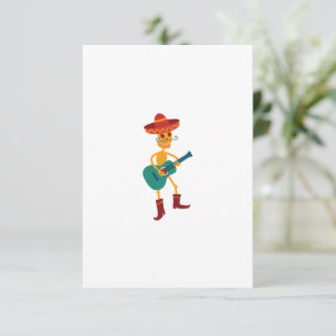 Festive Skeleton Guitar Player Thank You Card