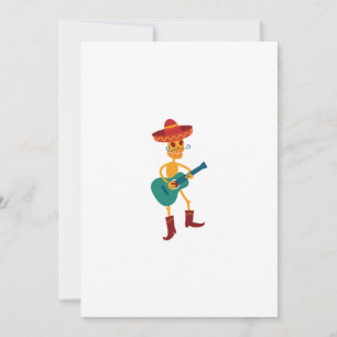 Festive Skeleton Guitar Player Thank You Card