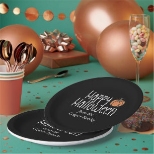 Festive Skull Halloween personalised  Paper Plate