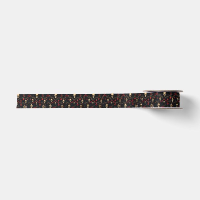 Festive Skull Ribbon Satin Ribbon (Front)