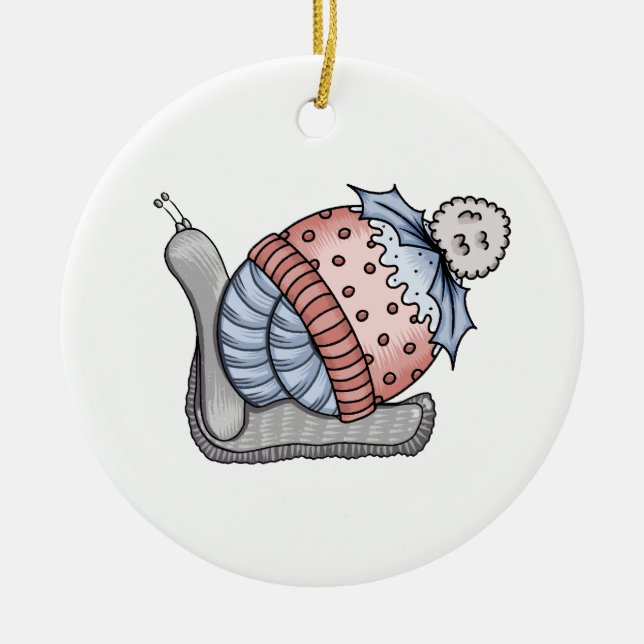 Festive snail  ceramic tree decoration (Front)
