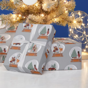 Festive Snow Globes Christmas Wrapping Paper