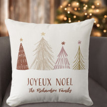 Festive Snow Trees Joyeux Noel Holiday