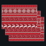 Festive Snowflake and Reindeer Design Wrapping Paper Sheet<br><div class="desc">Festive holiday design--Ho,  Ho,  Ho,  snowflakes and reindeers,  in Christmas red and snow white.</div>
