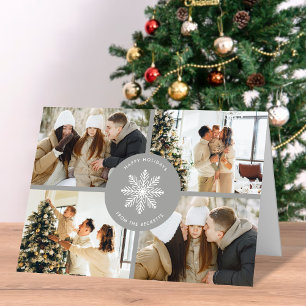 Festive Snowflake Christmas 4 Photo Holiday Card