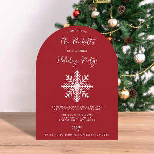 Festive Snowflake Christmas Holiday Party Invitation