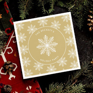 Festive Snowflake Christmas Holiday Party Napkin