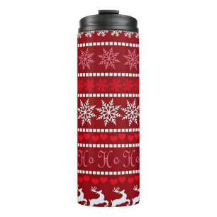 Festive Snowflake Holiday Pattern Thermal Tumbler