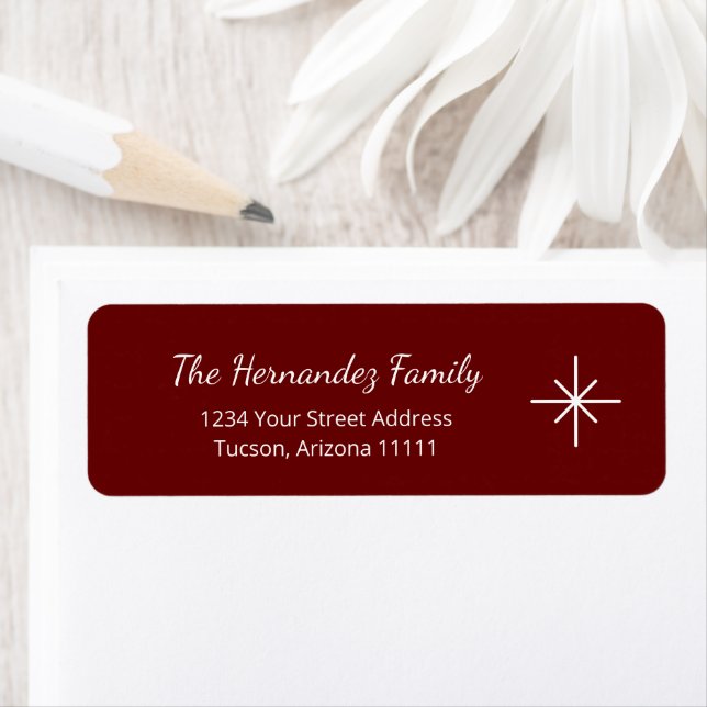 Festive Snowflake Holiday Red Return Address (Insitu)