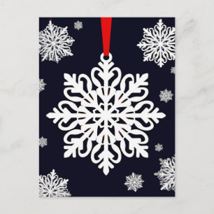✨ Festive Snowflake Ornament Charm ❄️ Elegant  Postcard