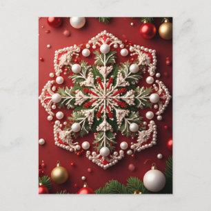 ❄️ Festive Snowflake Ornament Glow 🎄 Elegant Postcard
