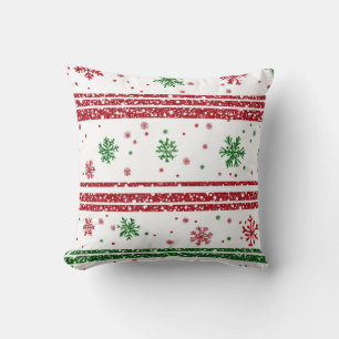 Festive Snowflake Stripe Cushion