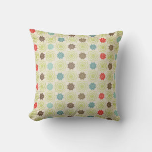 Festive Snowflakes on White Throw Pillow