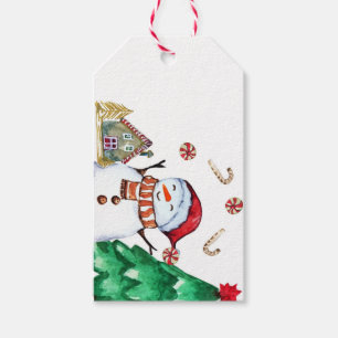 Festive snowman and holiday cheer gift tags