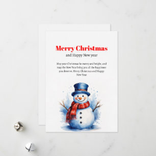 Festive Snowman Christmas Greeting card 