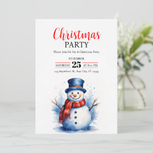 Festive Snowman Christmas Party Invitation