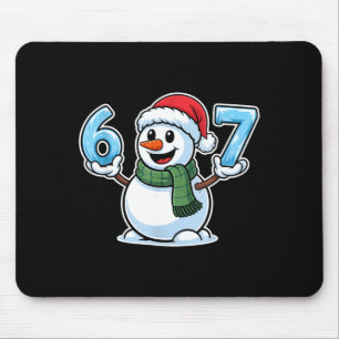 Festive Snowman Christmas Winter Cheer 67 Number Mouse Mat