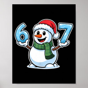Festive Snowman Christmas Winter Cheer 67 Number Poster