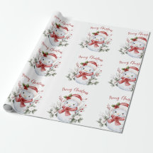 Festive Snowman Christmas Wrapping Paper
