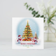 Festive Snowman Delight, Christmas Card