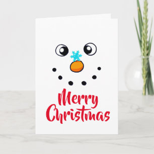 Festive Snowman Face Merry Christmas Card