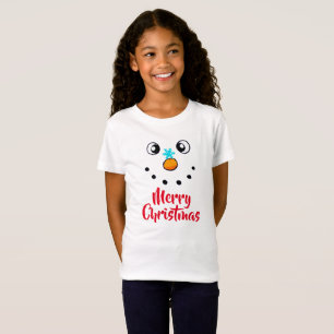 Festive Snowman Face Merry Christmas T-Shirt
