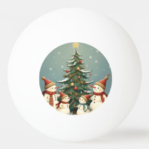 Festive Snowman Family Christmas Collection Ping Pong Ball