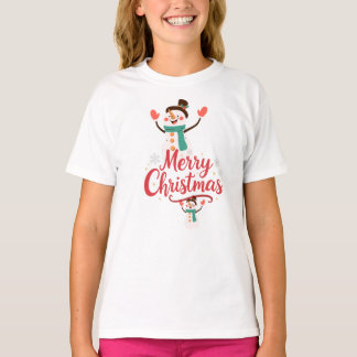 Festive Snowman Merry Christmas  T-Shirt