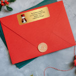 Festive Snowman on Gold Christmas<br><div class="desc">Introducing our "Festive Snowman on Gold Christmas" label – the perfect way to add a touch of festive charm to your holiday greetings this Christmas season! Add a delightful and heartwarming touch to your Christmas mail with these adorable return address labels featuring a cute little snowman dressed in cosy red...</div>