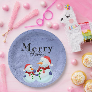 Festive Snowman Paper Plate