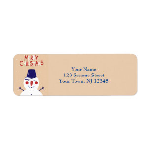Festive Snowman Return Address Labels