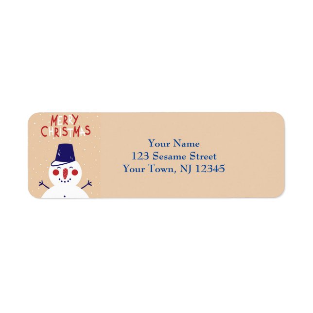 Festive Snowman Return Address Labels (Front)