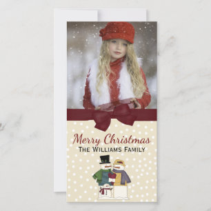 Festive Snowmen Photo Greeting Card