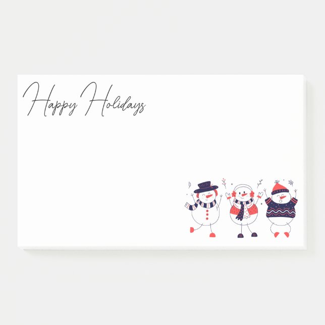 Festive Snowmen Post-it Notes (Front)
