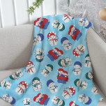 Festive Snowmen Watercolor Christmas Pattern Fleece Blanket<br><div class="desc">Add a cosy and festive touch to your home decor with our charming Christmas Throw Blanket. This soft and inviting throw features a delightful hand-drawn and watercolor-painted snowmen design, capturing the heartwarming essence of the Christmas season. These playful snowmen come to life in various whimsical scenarios. One snowman playfully juggles...</div>