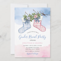 Festive Socks Floral Christmas Gender Reveal Party