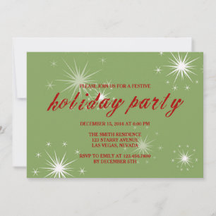 Festive Sparklers Holiday/Christmas Party Invite
